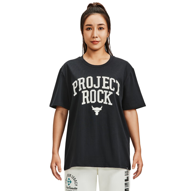 安德瑪Project Rock強(qiáng)森女子訓(xùn)練運(yùn)動(dòng)短袖T恤1377449-001